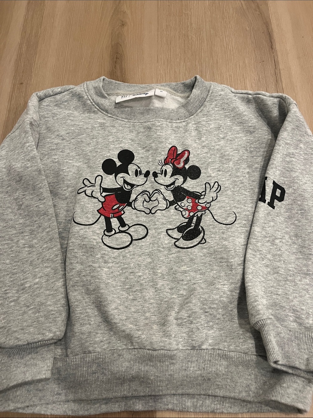 Disney Grey Crewneck Sweatshirt with Black and Red Mickey & Minnie